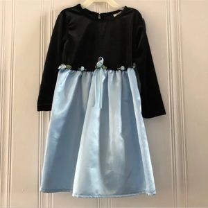 Vintage NEW| Velour & Satin Long Sleeve Dress